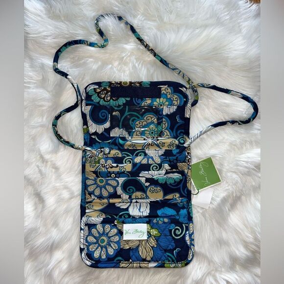 Vera Bradley Mod Floral Blue Wallet Shoulder Crossbody Strap - Picture 4 of 6